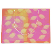 ホリデーインイエロー、テラコッタとピンク ラージペーパーバッグ (正面)