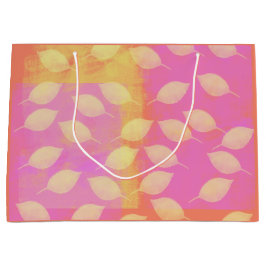ホリデーインイエロー、テラコッタとピンク ラージペーパーバッグ