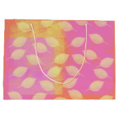 ホリデーインイエロー、テラコッタとピンク ラージペーパーバッグ (裏面)