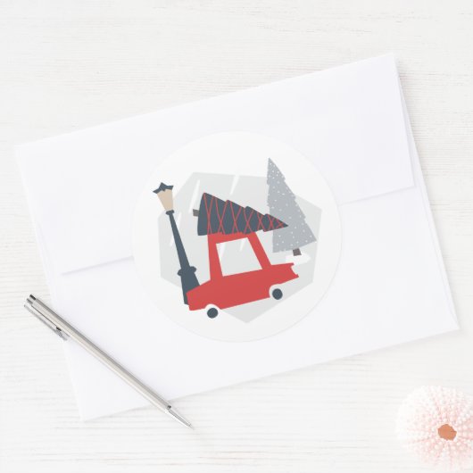 ホリデーインザシティクリスマスホリデーステッカー ラウンドシール (封筒)