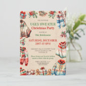 ホリデーイン醜いクリスマスセーターギフト交換パーティー 招待状 (スタンド正面)
