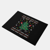 ホリデーイン醜いクリスマスセーター踊りクリスマスツリー ドアマット (アングル)