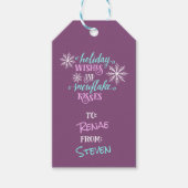 ホリデーウィズスノーフレークキスパーソナライズされたギフト ギフトタグ (正面)