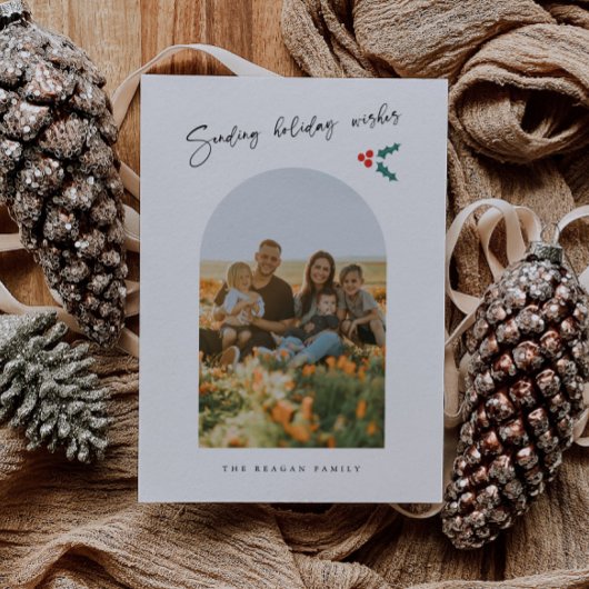 ホリデーウィズミニマリストホワイトアーチミストレ シーズンカード