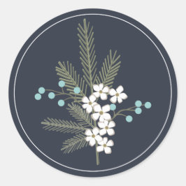 ホリデーウィズモノグラムクリスマス封筒用シール ラウンドシール