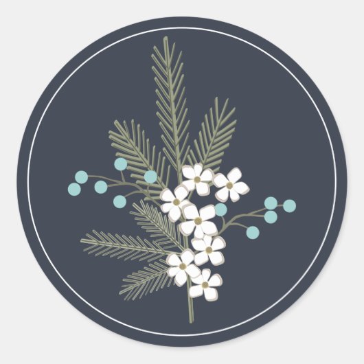 ホリデーウィズモノグラムクリスマス封筒用シール ラウンドシール (正面)