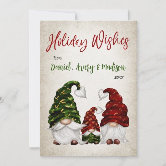 ホリデーウィズ素朴ウォーターカラー格言ファミリー シーズンカード (正面)