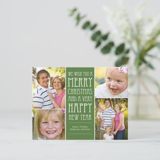 ホリデーウィッシュズクリスマスフォトカードはがき シーズンポストカード (スタンド正面)