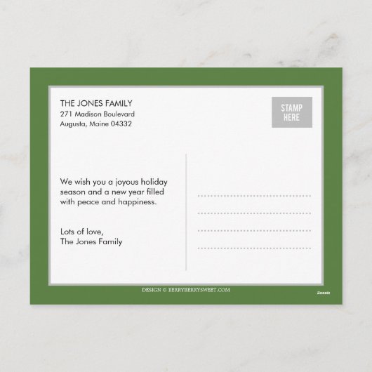 ホリデーウィッシュズクリスマスフォトカードはがき シーズンポストカード (裏面)