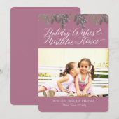 ホリデーウィッシュズ&ミストレトーキスズクリスマスフォト シーズンカード (正面/裏面)