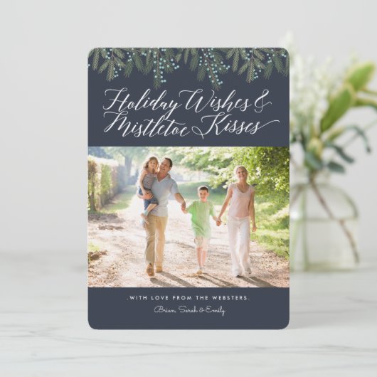 ホリデーウィッシュズ&ミストレトーキスズクリスマスフォト シーズンカード (スタンド正面)