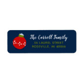 ホリデーウィムシーパーソナライズされた差出人住所ラベル ラベル (正面)