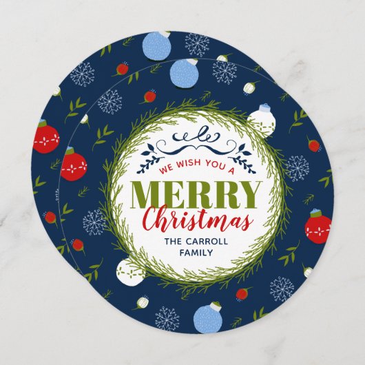 ホリデーウィムジーラウンドクリスマスフォトカード シーズンカード (正面/裏面)