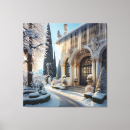 ホリデーウィンターアイスエレガントガーデン キャンバスプリント