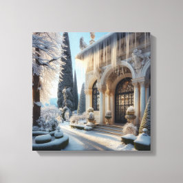 ホリデーウィンターアイスエレガントガーデン キャンバスプリント