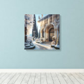 ホリデーウィンターアイスエレガントガーデン キャンバスプリント (インサイチュ (ウッドフロア))