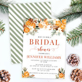 ホリデーウィンターオレンジのクリスマスブライダルシャワー 招待状