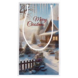 ホリデーウィンターカントリーコテージガーデン スモールペーパーバッグ