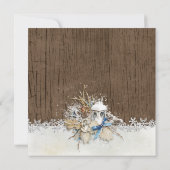 ホリデーウィンタースノーフレークブライダルシャワー 招待状 (裏面)