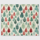 ホリデーウィンターツリーズ自然ボタニカルすべての行事 ラッピングペーパー (フラット)
