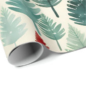 ホリデーウィンターツリーズ自然ボタニカルすべての行事 ラッピングペーパー (ロールコーナー)