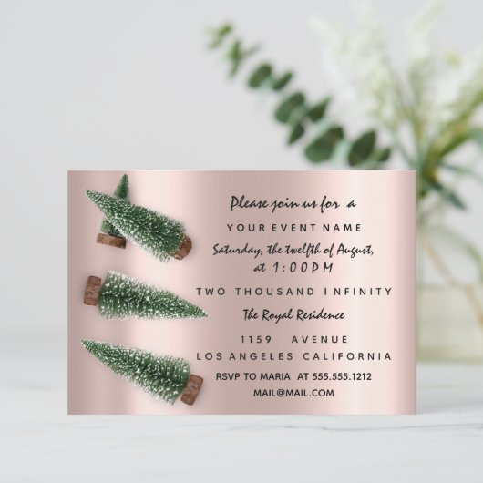 ホリデーウィンターパーティーディナークリスマスイブバラ 招待状 (スタンド正面)