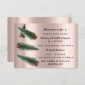 ホリデーウィンターパーティーディナークリスマスイブバラ 招待状 (正面/裏面)