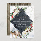 ホリデーウィンターフォレストディアウッドランド日付を保存 セーブザデート (正面/裏面)