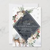 ホリデーウィンターフォレストディアウッドランド日付を保存 セーブザデート (正面)