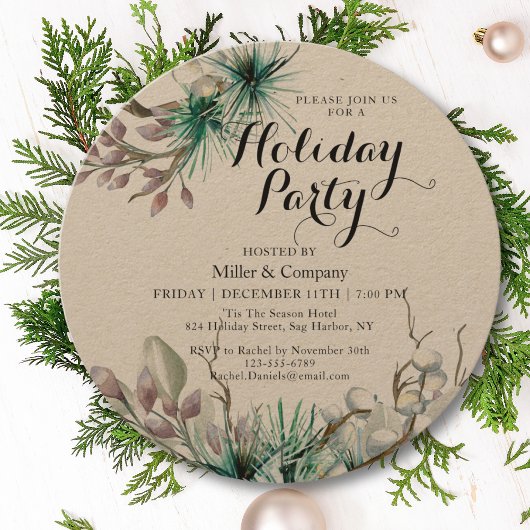 ホリデーウィンターフローラ企業のクリスマスパーティー 招待状