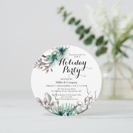 ホリデーウィンターフローラ企業のクリスマスパーティー 招待状 (スタンド正面)