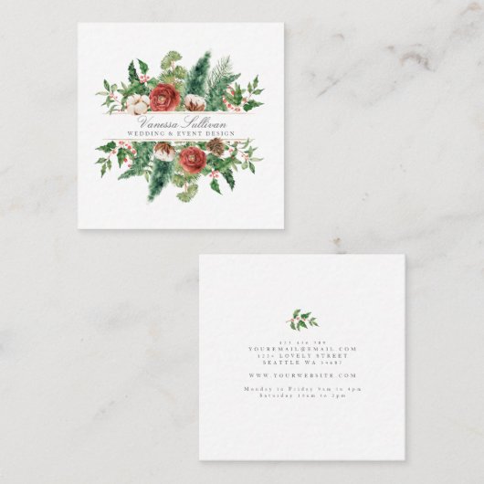 ホリデーウィンターフローラ スクエア名刺 (正面/裏面)