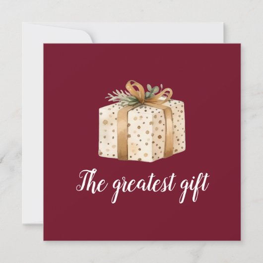 ホリデーウィンターベビー誕生のお知らせ 案内状 (正面)