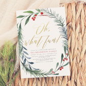 ホリデーウィンターベリークリスマスパーティの招待状 シーズンカード