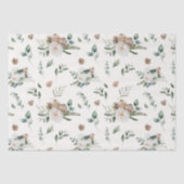 ホリデーウィンターホワイトフローラピネコーンクリスマス 薄葉紙 (正面)