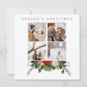 ホリデーウィンターボタニカルフォトパーソナライズされた カード (正面)