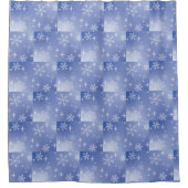 ホリデーウィンターランドスノーフレークシャワーカーテン シャワーカーテン (正面)