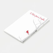 ホリデーウィンターレッド（鳥）ショウジョウコウカンチョウ素朴自然 ポストイット (アングル)