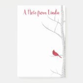 ホリデーウィンターレッド（鳥）ショウジョウコウカンチョウ素朴自然 ポストイット (正面)