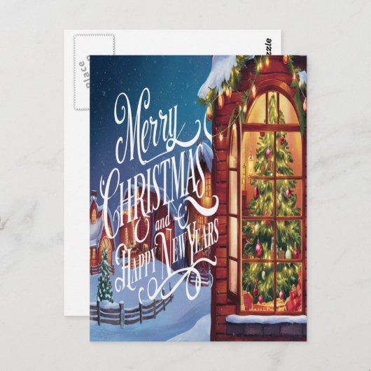 ホリデーウィンドウを通して ポストカード (正面/裏面)