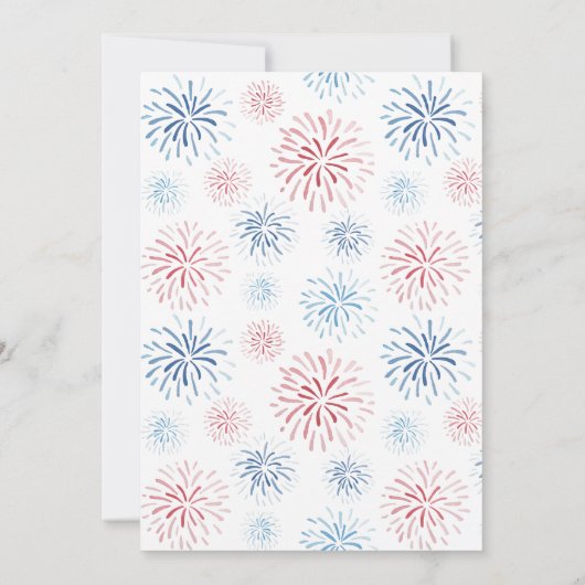 ホリデーウィークエンド赤白青80thバースデーパーティー 招待状 (裏面)