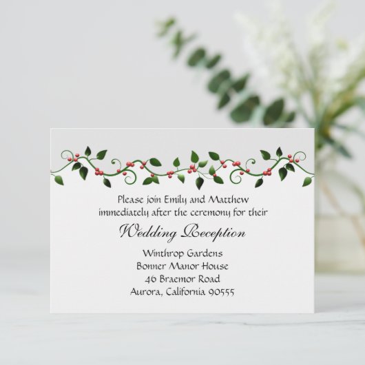 ホリデーウェディングの受付案内カードのご案内 招待状 (スタンド正面)