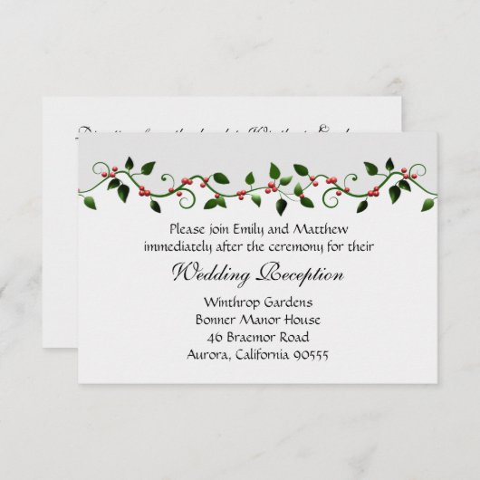 ホリデーウェディングの受付案内カードのご案内 招待状 (正面/裏面)