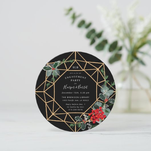 ホリデーウェディングパーティークリスマス 招待状 (スタンド正面)