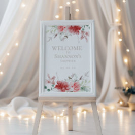 ホリデーウェルカムサイン | 水彩リースブライダル ポスター