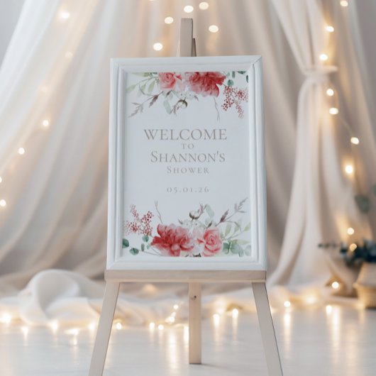 ホリデーウェルカムサイン | 水彩リースブライダル ポスター