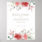 ホリデーウェルカムサイン | 水彩リースブライダル ポスター (正面)