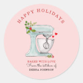 ホリデーウォーターのカラーケーキミキサーのベーカーズステッカー ラウンドシール (正面)