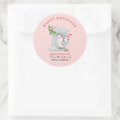 ホリデーウォーターのカラーケーキミキサーのベーカーズステッカー ラウンドシール (バッグ)