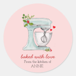 ホリデーウォーターのカラーケーキミキサーのベーカーズステッカー ラウンドシール